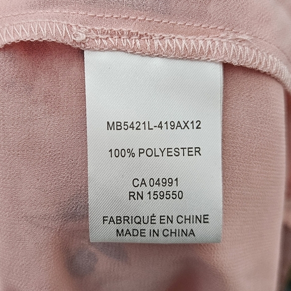 Anthropologie Maison d'Amelie Pink Floral Mock Neck Long Sleeve Blouse sz Medium - Picture 9 of 9